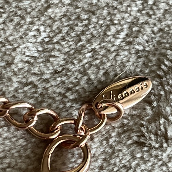 NWOT Vienneta RoseGoldtone Geo necklace w/amber colored stones & Rhinestones - Picture 6 of 7